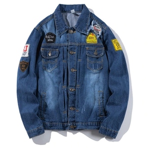 Blouson en jean pour homme personnalisé, style urbain hivernal, imperméable, respirant, non-tissé, design moto/biker, avec poches - Product Image 6