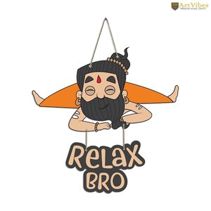 Décoration murale en bois imprimée Relax Bro avec citations pour la décoration de la maison, salon, chambre à coucher, objet décoratif en bois - Product Image 5