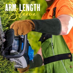 Gants de jardinage anti-épines pour hommes et femmes, en cuir de vachette pleine fleur - Product Image 4