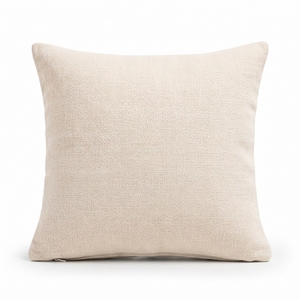 Coussin carré moderne en chenille respirante et réversible, motif marguerites brodées jaunes et pompons, en laine/rayonne, pour la maison - Product Image 2