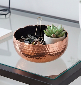 Bol en cuivre forme ronde martelé Design passe au lave-vaisselle cuisine table décorative salade serveur bol décor à la maison utiliser - Product Image 6