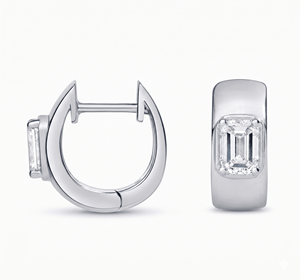 <b>Hoops</b> Earrings Diamond Earrings Gold and <b>Silver</b> Earrings Lab Grown Diamonds Earrings <b>Hoops</b> Fine Jewelry for Women - Product Image 4