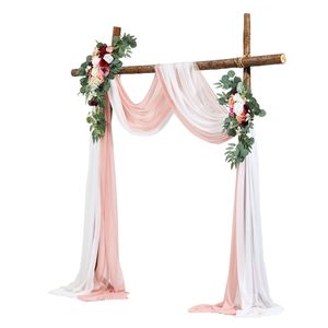 Kit di Fiori Artificiali Rosa per Arco Nuziale da 2,4 m (Confezione da 4) per Feste, 2 Composizioni Floreali e 2 Drappeggi Trasparenti - Product Image 3