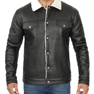 Custom Coated <b>Leather</b> Vintage Hooded Stand Collar <b>Jacket</b> for <b>Men</b>-Direct Factory - Product Image 4
