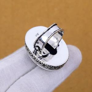 Anillo de Lapislázuli Hecho a Mano en Plata de Ley 925, Joyería Bohemia Vintage para Mujer, Venta al Por Mayor - Product Image 4