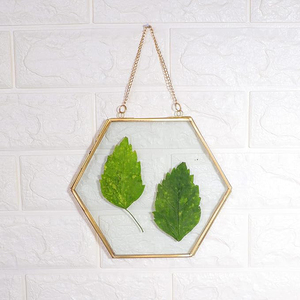 Décoration murale pour la maison ou le bureau, design moderne unique, bordure en laiton, verre transparent, chaîne suspendue, finition dorée, taille personnalisée - Product Image 1
