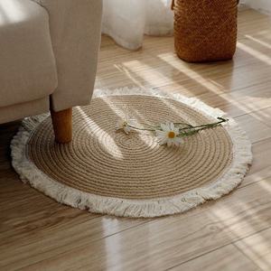 Decorative Jute Mat – Handmade <b>Rustic</b> Natural Fiber Floor Mat for Home Decor and Interior Styling - Product Image 4