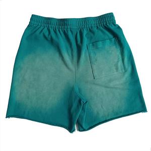Shorts pour hommes en coton molletonné délavé à l'acide, style vintage, streetwear, décontracté, coupe ample, personnalisable, vente en gros, vêtements de mode - Product Image 3
