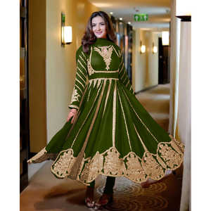 Belle robe chinoise traditionnelle avec détail de travail brodé de séquence Dupatta - Product Image 1