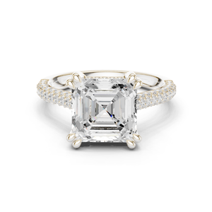 Elegante anillo solitario de oro blanco con diamantes de corte Asscher cultivados en laboratorio, certificado GRA, anillo de lujo para compromiso o aniversario. - Product Image 1