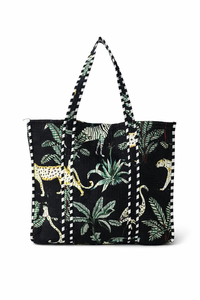 Sac fourre-tout pour femme en coton imprimé fait main, style bohème, avec fermeture ouverte, doublure en coton, bandoulière, réutilisable pour la plage ou les courses - Product Image 2