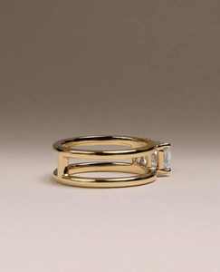 Bague de fiançailles en diamant de laboratoire taille émeraude en or 14K 18K certifiée IGI, bijou de mariage solitaire pour femme - Product Image 2