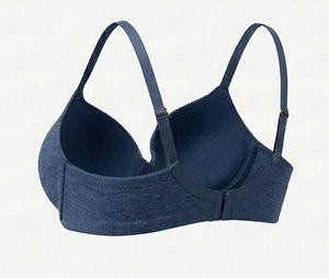 Soutien-gorge sans couture sans armatures pour femme, couleur unie, bonnets triangulaires, dos nu, bretelles non réglables, lavable en machine, en tricot de coton et élasthanne - Product Image 4