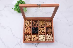 Acacia Wood Spice <b>Box</b> with Glass Lid 12 Compartments Handmade Masala Storage Organizer Kitchen Spice Container - Product Image 2