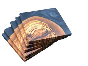 Juego de posavasos de resina de madera epoxi cuadrada de calidad ARTESANAL efecto océano posavasos promocionales decorativos para decoración del hogar - Product Image 6