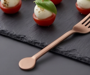 Juego de tenedores de acero inoxidable chapados en oro rosa de primera calidad, diseño minimalista, mango largo, cubiertos duraderos para fiestas, perfectos para cocinas y hogares - Product Image 2