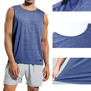 Elegant Casual <b>Cropped</b> <b>Tops</b> Sleeveless Custom Colors Fitted Ribbed V-neck Men Tank <b>Top</b> Breathable Quick Dry Crocheted Tight Fit - Product Image 2