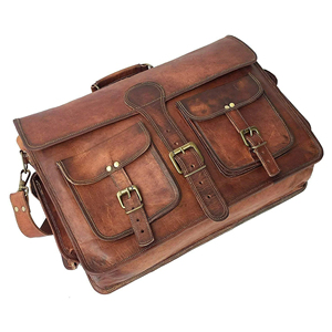 Luxury Slim Real Genuine Leather Laptop Bag for Men Business Briefcase Bag 15 Inches - Product Image 1