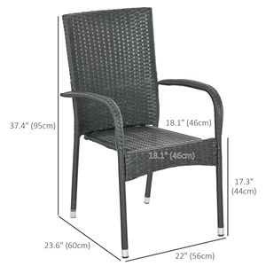 Cream White <b>Stackable</b> Rattan <b>Outdoor</b> Dining <b>Chair</b> with Comfortable Cushions for Patio Use - Product Image 3