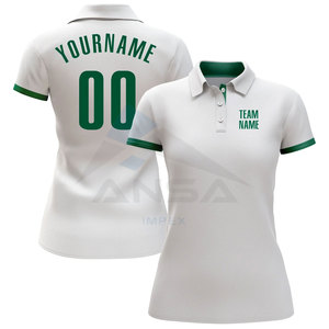 Polo de Golf Personalizado Blanco y Verde Kelly, Transpirable y de Secado Rápido para Golfistas - Product Image 2