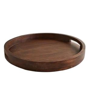 Bandeja rectangular de madera de bambú de diseño nórdico más vendida, mango de pulido transparente para el hogar, restaurantes, hoteles, bandejas decorativas para servir - Product Image 3