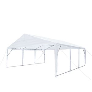 Tenda per feste da esterno con telaio in acciaio resistente 20FT X 20FT con telo in PE e soffitto a punta di 10FT (6FT 6") TMG PT2020A - Product Image 1