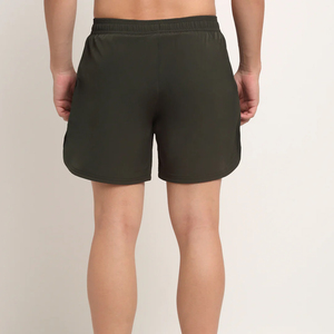 <b>Men's</b> Olive <b>Green</b> Double Layer Gym <b>Shorts</b> With Drawstring Waist And Pockets Quick Dry Casual Sport Wear - Product Image 5