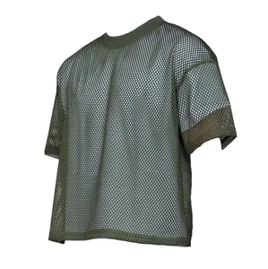 เสื้อยืดออกกำลังกายผ้าโพลีเอสเตอร์แห้งเร็ว พิมพ์โลโก้ได้ สำหรับวิ่ง ฟิตเนส เล่นกีฬา ผ้าตาข่าย ระบายอากาศ เหมาะสำหรับผู้ชาย โชว์กล้ามเนื้อ - Product Image 3