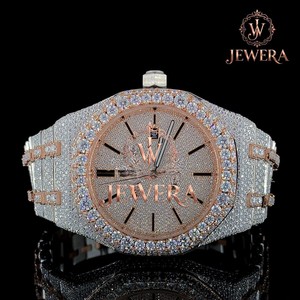 Fully Iced Out Stainless Steel Hip Hop Moissanite Diamond Luxury Mechanical Watch Men High Quality Glass Dial Export Price - Product Image 1