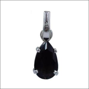 Pendentif goutte d'eau en argent 925 et onyx, serti griffe, solitaire classique, bijou unisexe pour usage quotidien - Product Image 1