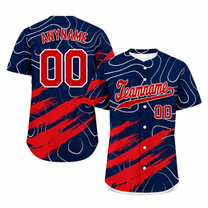 Camiseta de Béisbol Sublimada Personalizada con Botones, Camiseta Deportiva de Softbol Impresa, Transpirable, Unisex, Corta, Antibacteriana y de Secado Rápido - Product Image 4