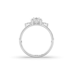 Anillo de Diamante Cultivado en Laboratorio de 2.41 Quilates, Ligero, Oro de 14K/10K, Corte Oval Brillante, Diseño Único, Lujoso y Elegante para Mujer - Product Image 3