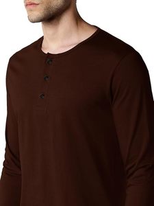 Haut décontracté pour le week-end, col boutonné, style Henley, vêtements pour hommes, classique, léger - Product Image 1