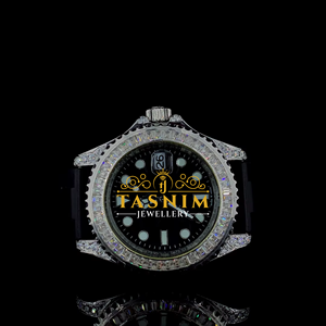 Montre à quartz pour homme de haute qualité, style sport et affaires, avec saphir blanc rose et diamants, verre de 41 mm, acier inoxydable plaqué or - Product Image 1