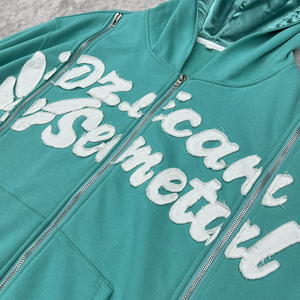 Sudaderas con Diseños Personalizados, 100% Algodón, Felpa, Lavado Ácido, Estilo Urbano, con Pedrería, para Hombre - Product Image 3