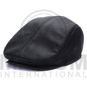 Wholesale <b>Light</b> Visor <b>Hats</b> Men 'S and Women 'S Leather <b>Hats</b> Spring and Autumn PU <b>Hats</b> Solid Color Baseball Caps Solid Leather - Product Image 2