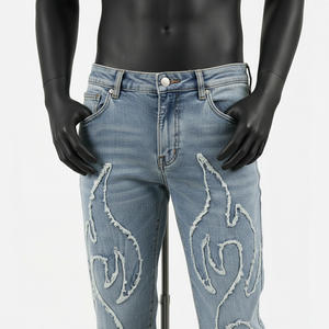 กางเกงยีนส์เดนิมทรงตรงสำหรับผู้ชาย คุณภาพสูง สไตล์ฮิปฮอป ลุคสตรีท ซักฟอก ขาดๆ เซอร์ๆ เอวสูง ผ้าฝ้าย 100% ทรงหลวม รุ่นปี 2026 - Product Image 2