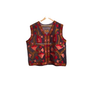 Chaleco Corto de Terciopelo con Bordado Floral para Mujer, Tejido de Punto Abierto, Transpirable, Ecológico, para Fiestas de Invierno - Product Image 1
