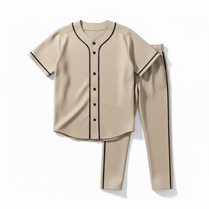 Styliro Baseball Jersey Set Unisex Short Sleeve Breathable Polyester Sportswear All Seasons Regular Fit <b>Elastic</b> Waist - Product Image 3