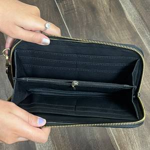 Pochette élégante en cuir véritable pour femmes, motif floral à carreaux, porte-cartes, pochette pour usage quotidien, portefeuille pour femmes - Product Image 6