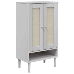 Armoire à chaussures en bois de pin massif blanc, solution de rangement pratique pour chaussures - Product Image 2