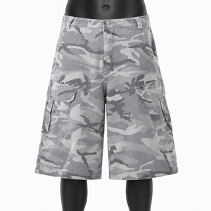 Pantalones Cortos de Mezclilla Camuflados Personalizados para Hombre, Corte Holgado, Fabricante OEM ODM - Product Image 1