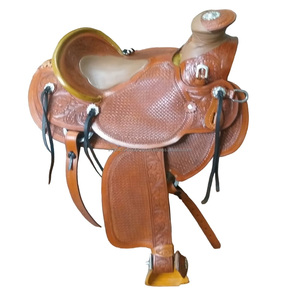 Sillín de Carreras de Caballos de estilo occidental profesional, juego de sillín de cuero Western Roping Ranch Wade para venta al por mayor - Product Image 1