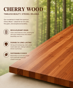 Solid Wood Countertop Rectangular Eased Edge Rustic Kitchen Butcher Block Top Wooden Slab Surface Solid Wood Countertop - Product Image 3