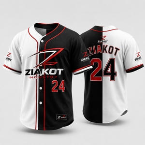 เสื้อเบสบอลผู้ชาย ZIAKOT แขนสั้น ทรงปกติ ระบายอากาศได้ดี ผลิตจากโพลีเอสเตอร์ ชุดกีฬา พิมพ์ชื่อทีม ปิดด้วยกระดุม - Product Image 2