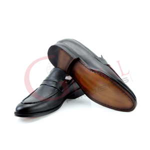 Mocassins en cuir véritable faits à la main pour hommes, solides, à enfiler, décontractés et élégants, chaussures en cuir pour hommes - Product Image 4