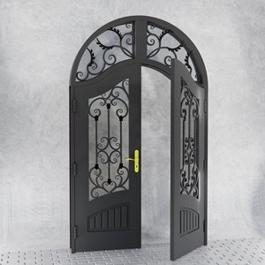 Porte en fer forgé sur mesure pour l'entrée de la maison, portes d'entrée modernes, porte en fer forgé durable, porte en métal élégante, design sécurisé - Product Image 2
