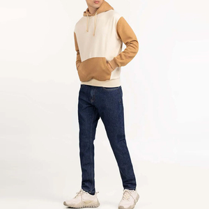 เสื้อฮู้ดผู้ชายแบบคัลเลอร์บล็อก ทรงปกติ สวมใส่สบายๆ สำหรับฤดูใบไม้ร่วง ผ้าเฟรนช์เทอร์รี่ถัก ดีไซน์กระเป๋า - Product Image 3