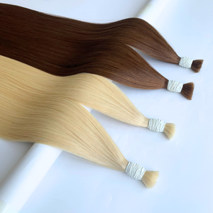 Extensions de cheveux humains vietnamiens droits naturels de couleur personnalisée matières premières en vrac avec cuticule inférieure de pleine épaisseur alignée - Product Image 4