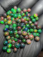 Perles de pierres précieuses opale noire éthiopienne naturelle de qualité AAA, taille brillant, 3mm-5mm, avec jeu de couleurs/effet de feu, fournitures pour la fabrication de bijoux